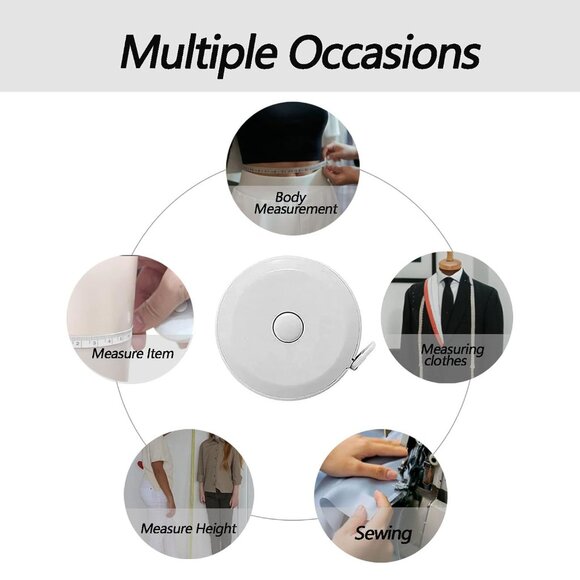 ⭐️2 PACK Blue Tape Measure Self Retracting With Push Button - Picture 2 of 5